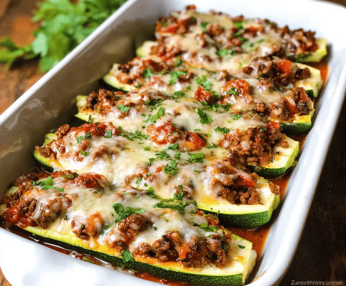 Easy Ground Beef Zucchini Boats Recipe