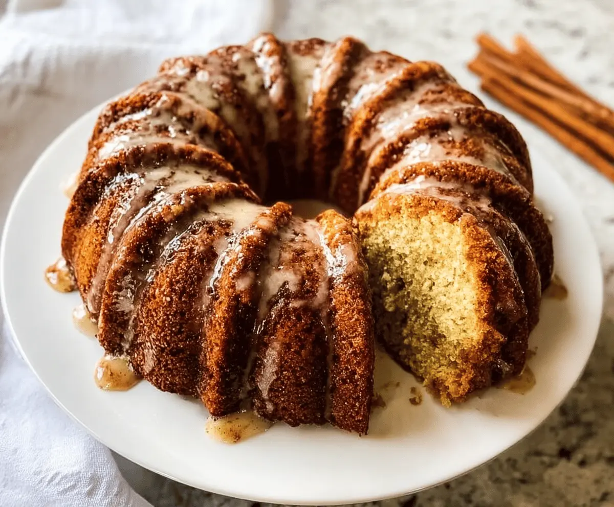 Moist Cinnamon Zucchini Bread in Bundt Pan