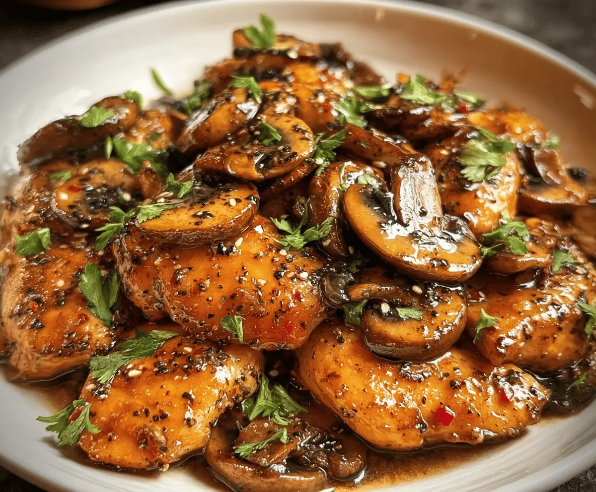 Black Pepper Chicken with Mushrooms Recipe