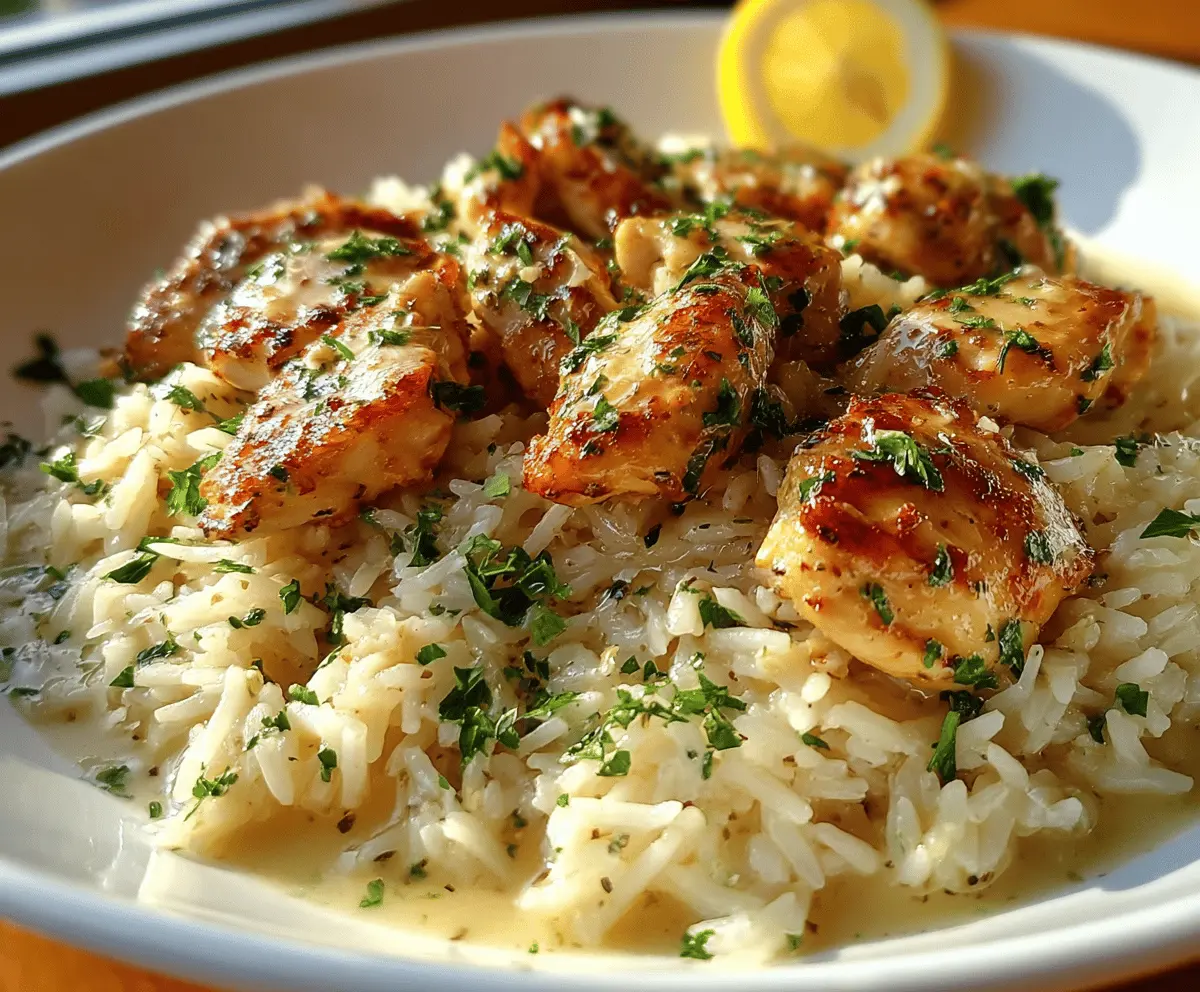 Easy Chicken Scampi with Garlic Parmesan Rice