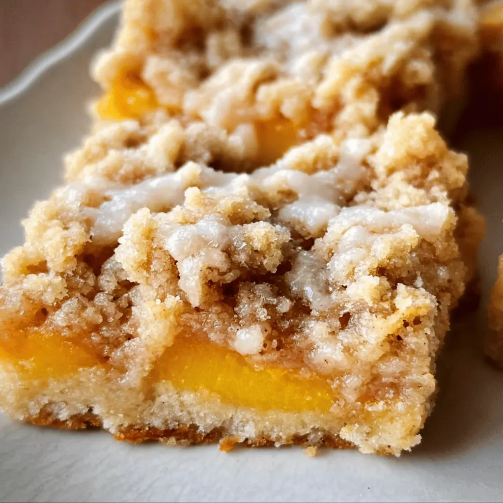 Easy Peach Crumble Bars with Sweet Crust