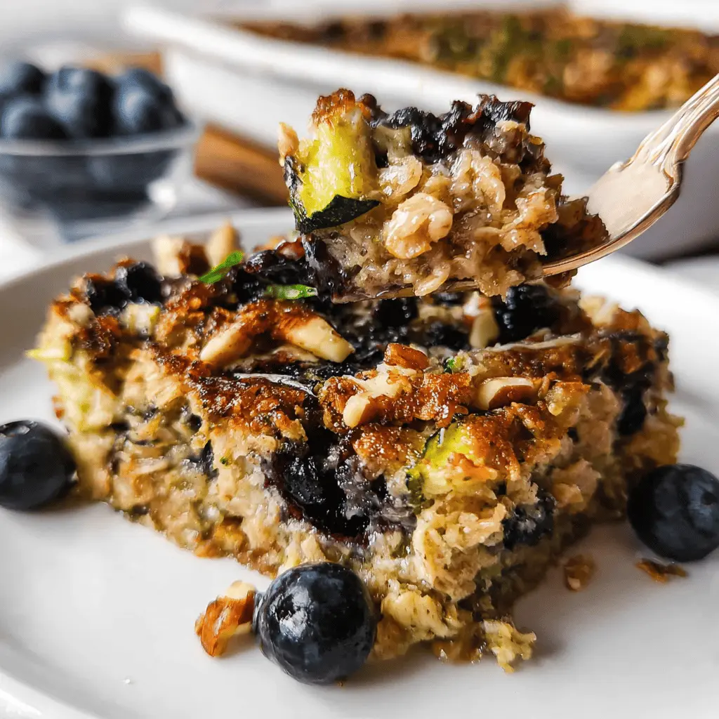Healthy Zucchini Blueberry Baked Oatmeal Recipe