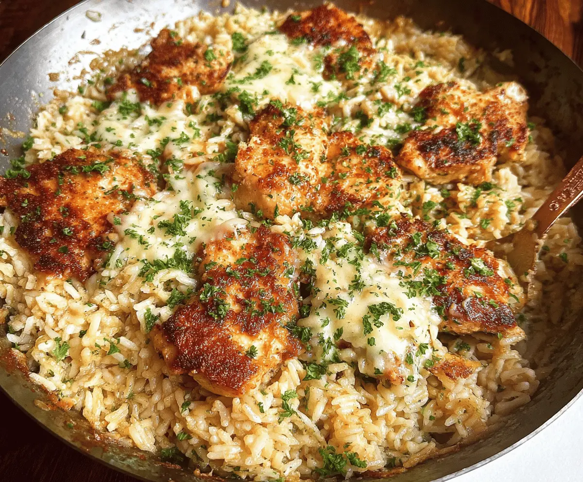 One-Pan Garlic Parmesan Chicken and Rice Recipe