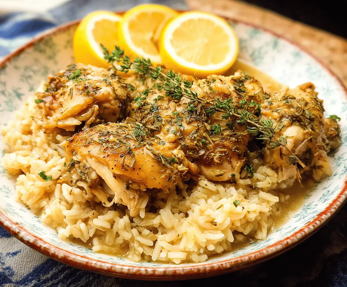 Easy Slow Cooker Lemon Herb Chicken and Rice Recipe