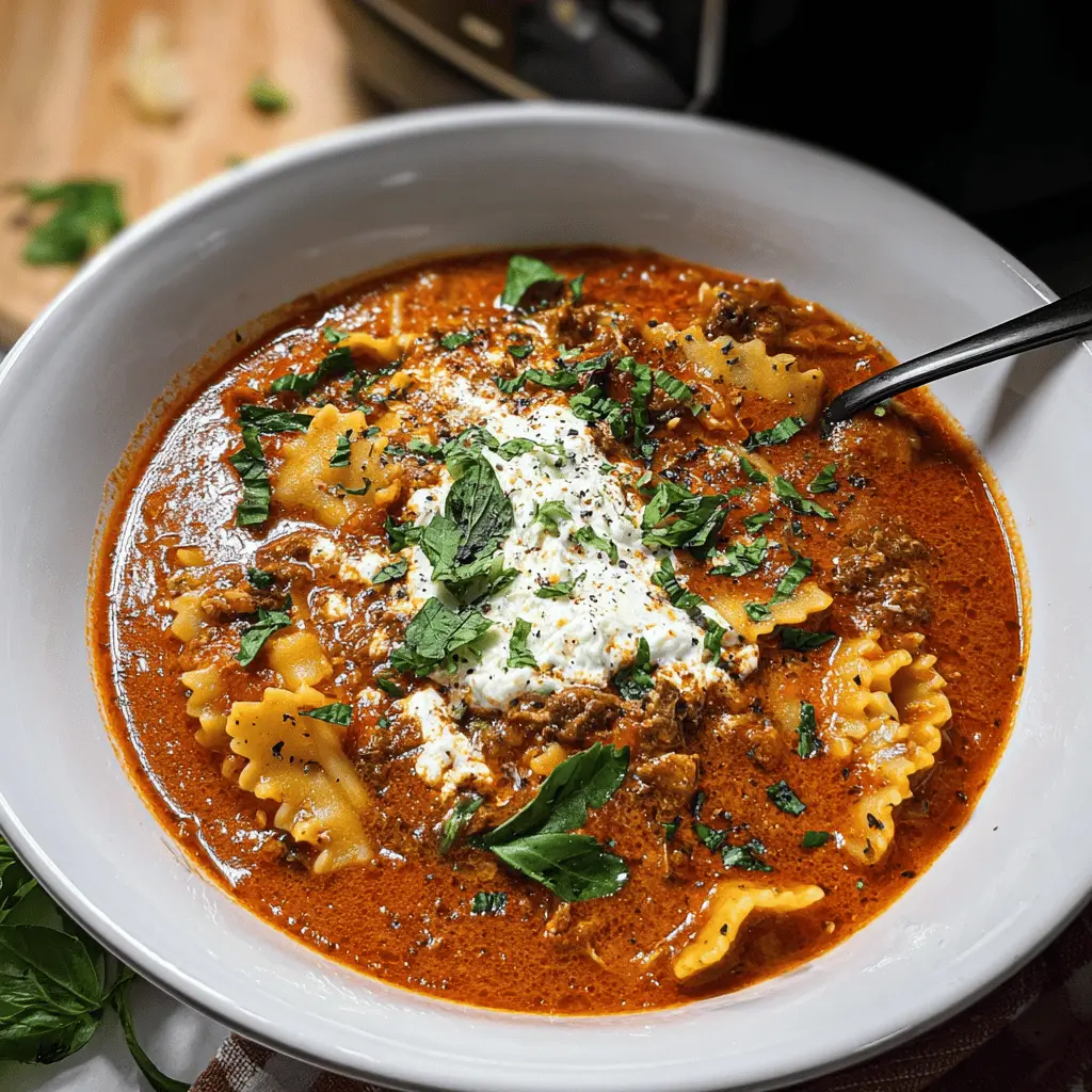 Easy Crockpot Lasagna Soup Recipe