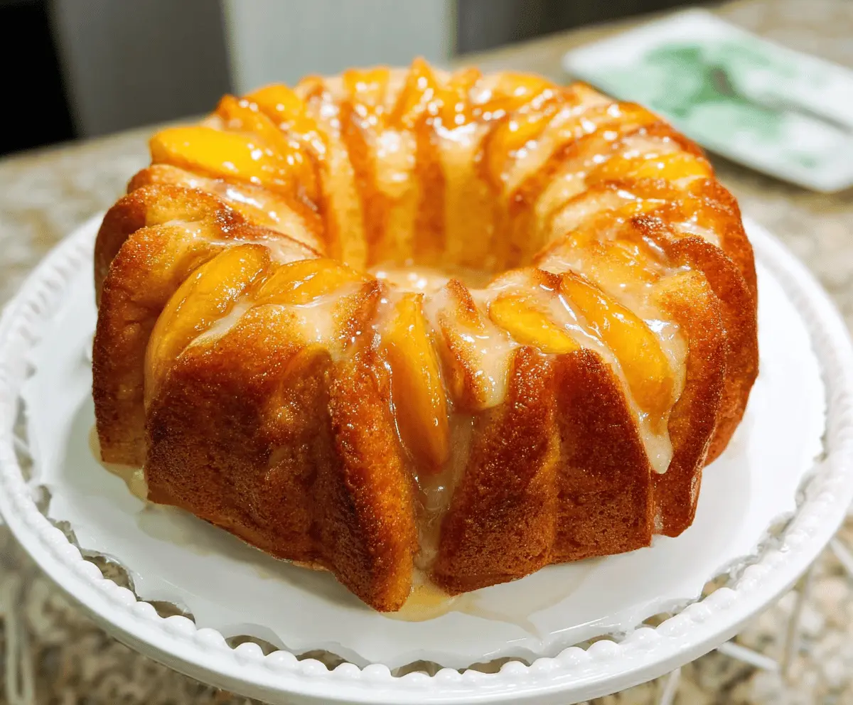 Easy Peach Cobbler Pound Cake Recipe