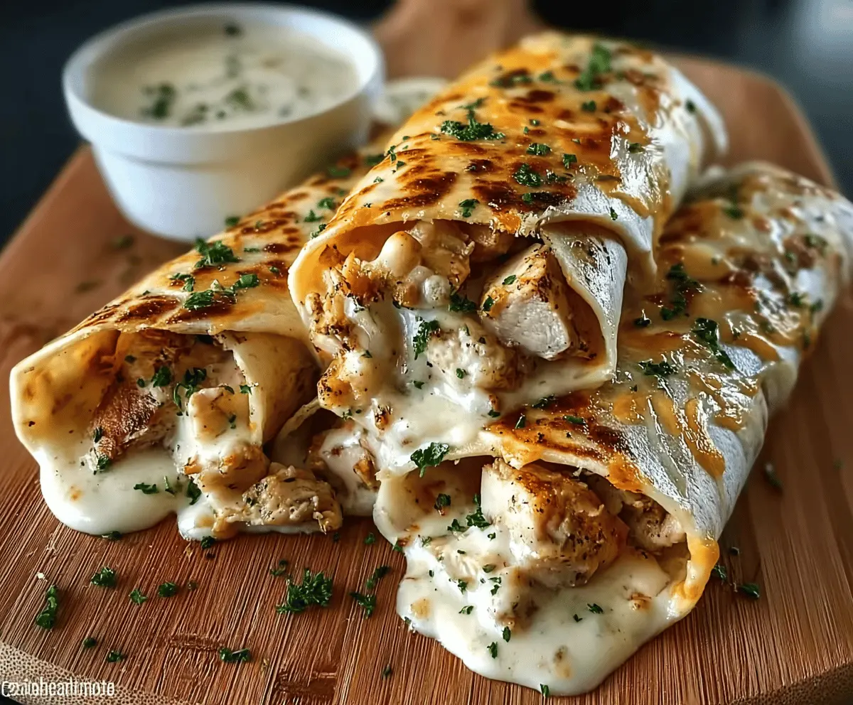 Easy Cheesy Garlic Chicken Wraps Recipe