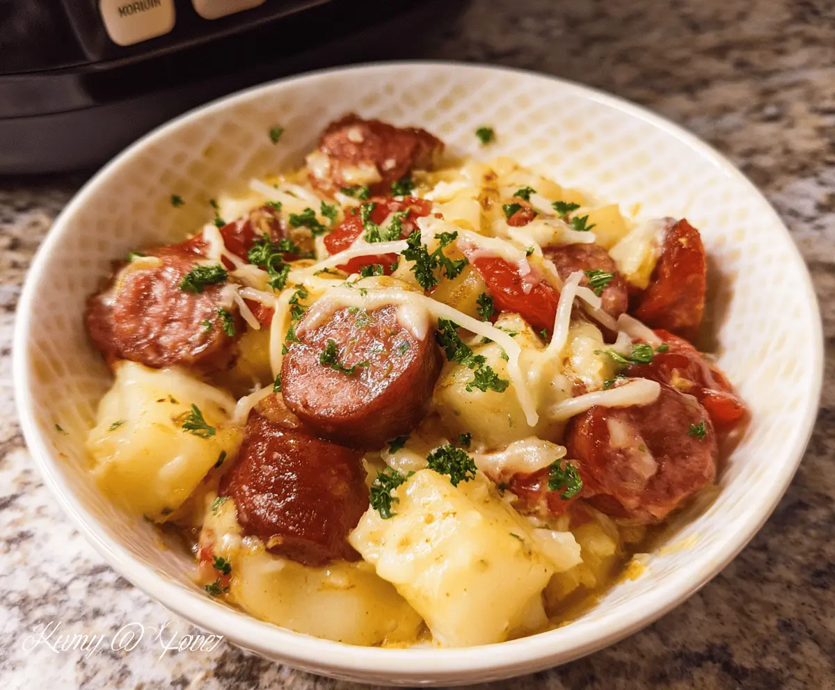 Easy Crockpot Cheesy Kielbasa Dinner Recipe
