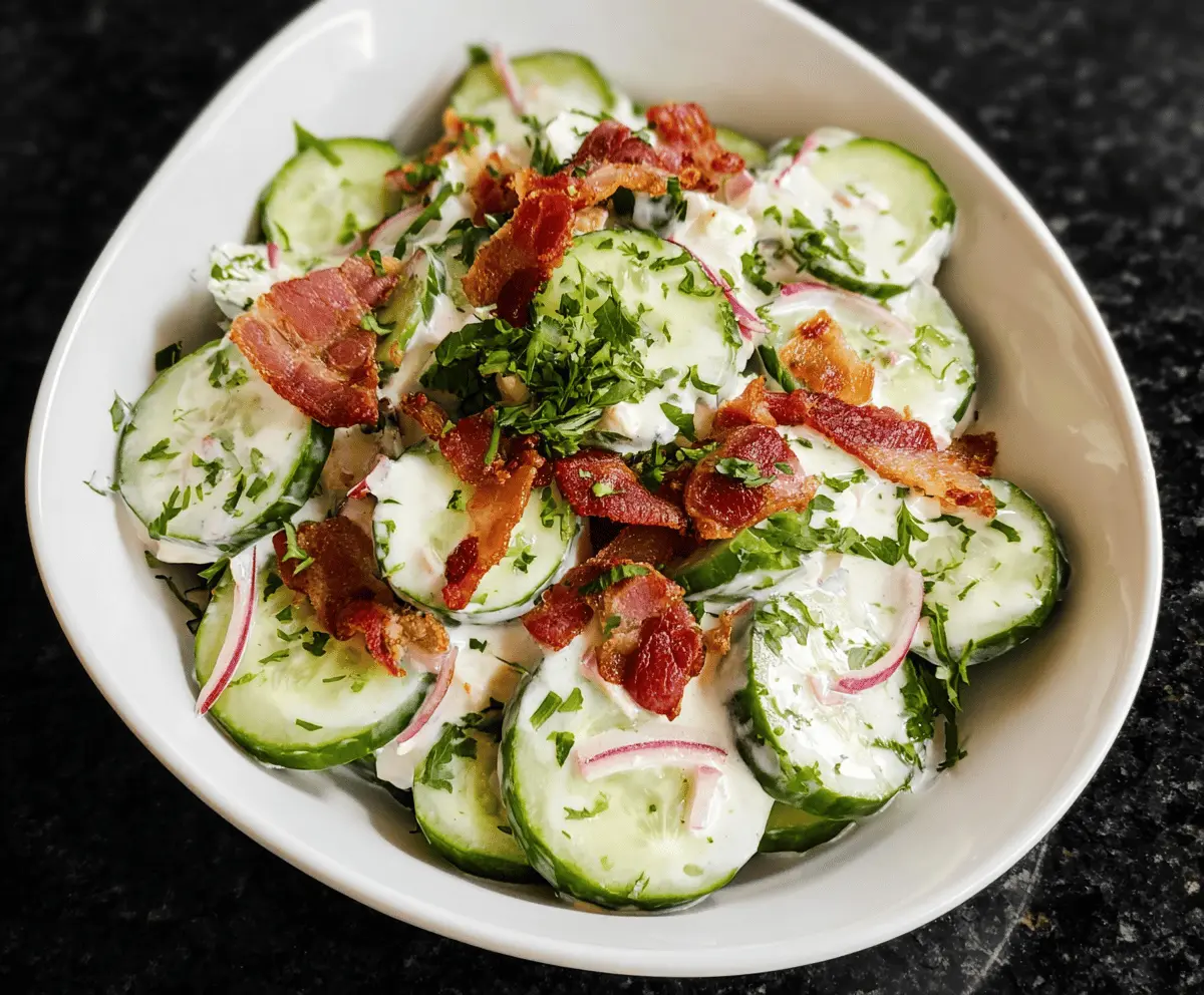 Creamy Cucumber Salad with Bacon and Cheese Delight