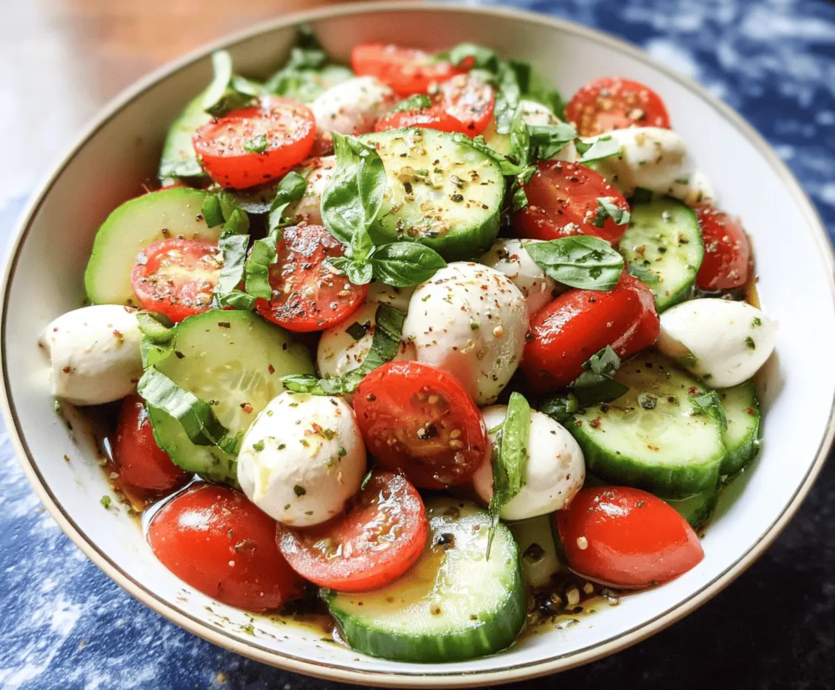 Easy Cucumber Caprese Salad Recipe