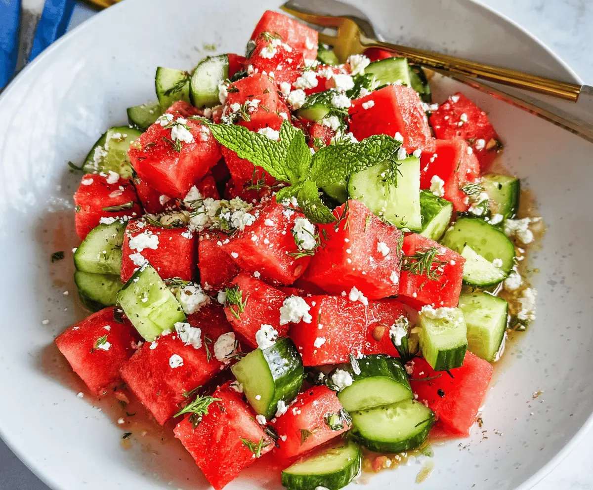 Refreshing Watermelon Cucumber Feta Salad Recipe