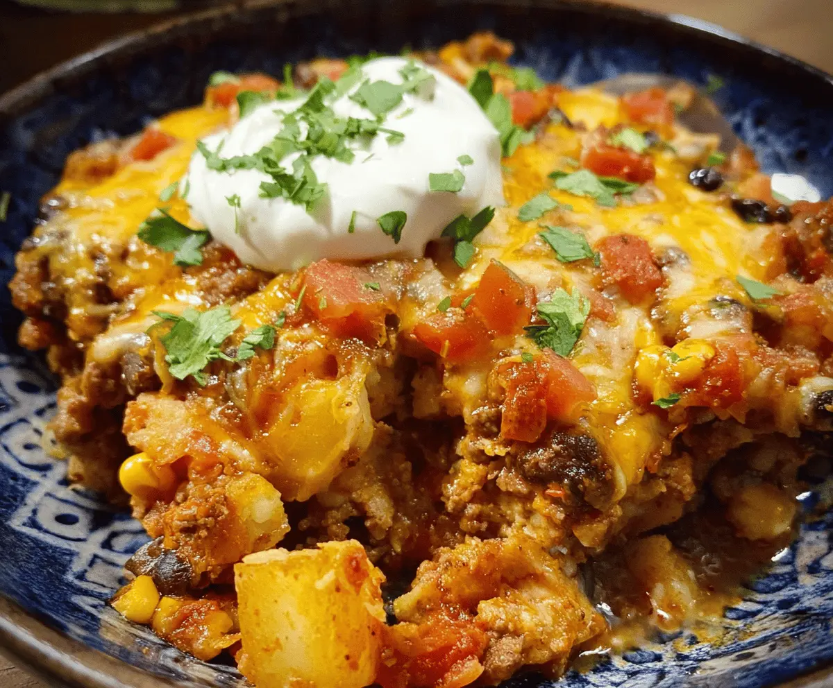 Easy Crockpot Taco Casserole Recipe