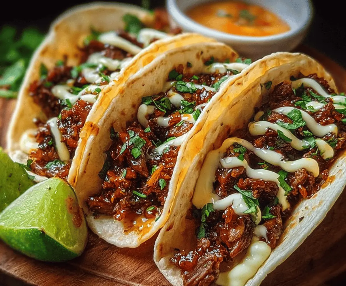 Garlic Butter Honey BBQ Beef Tacos Recipe