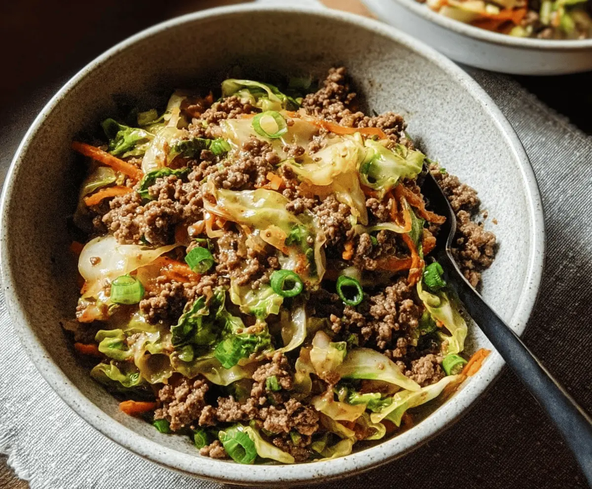 Low-Carb Mongolian Beef and Cabbage Stir-Fry