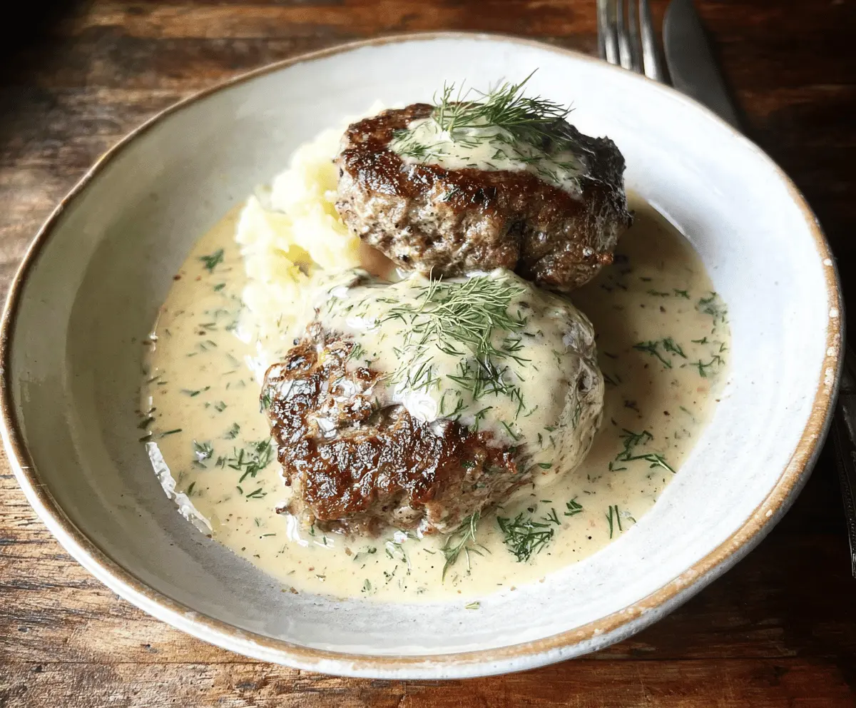 Creamy Dill Hamburger Steaks Recipe