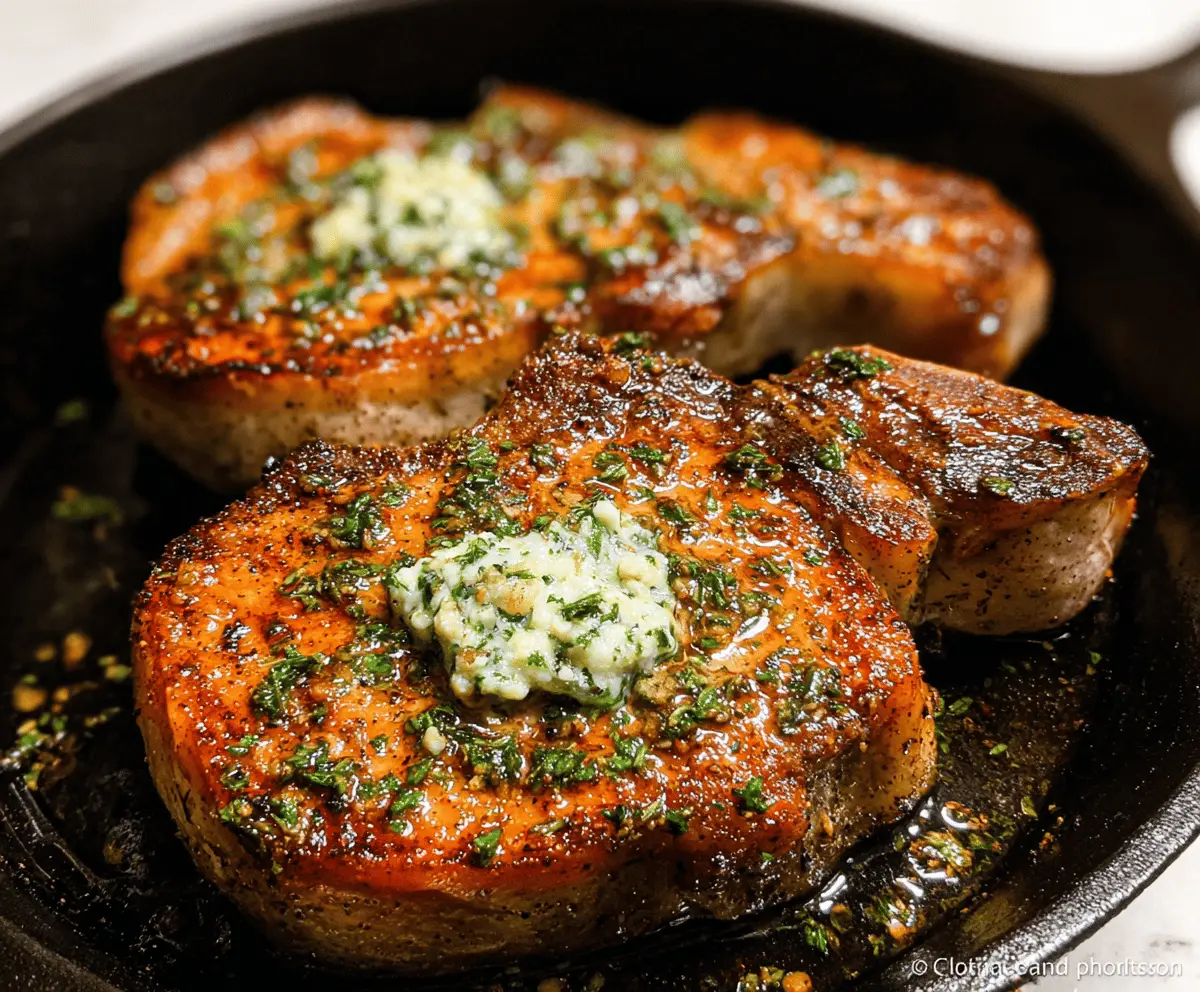 Garlic Butter Pork Chops Pan Seared to Perfection