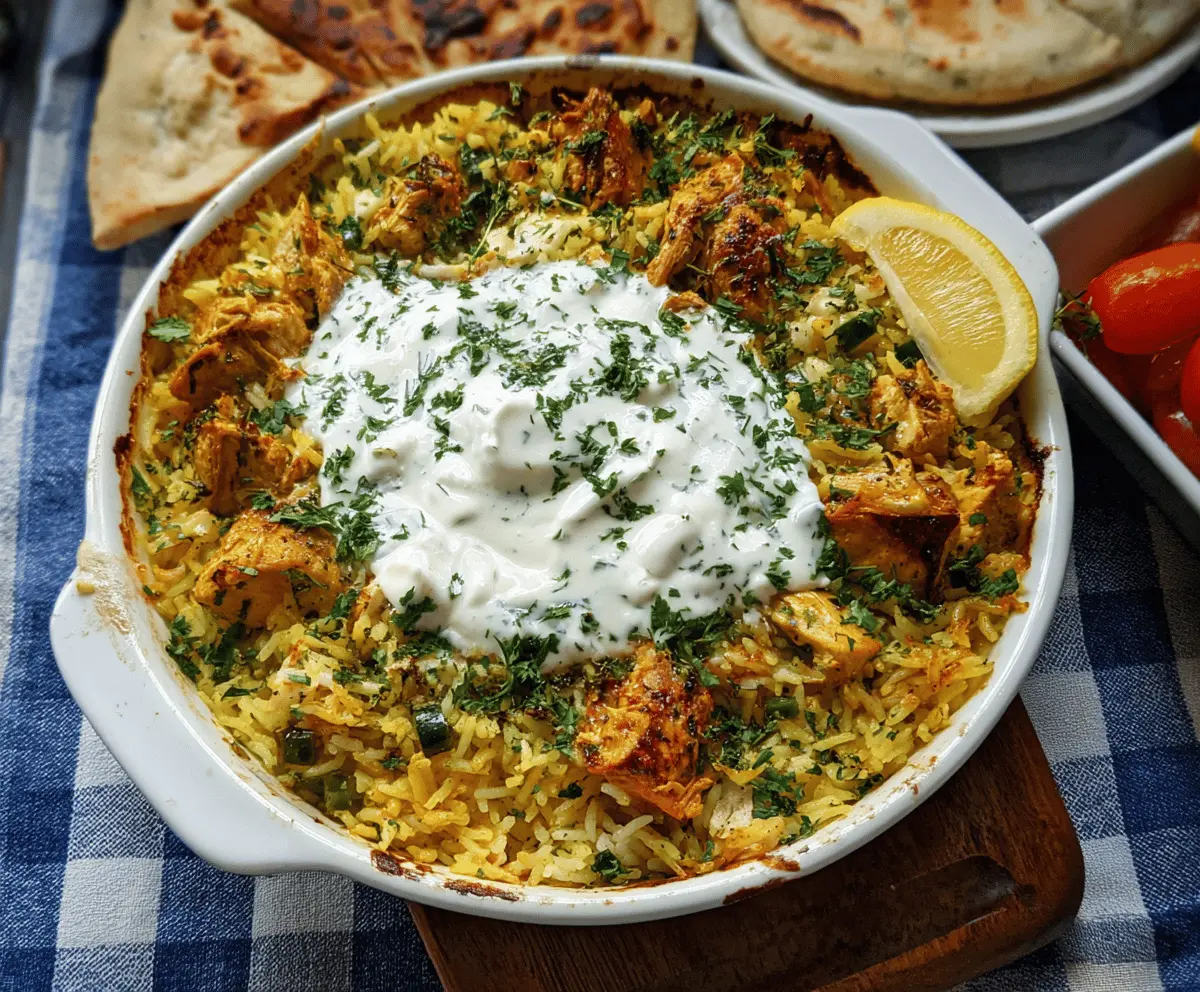 Easy Dump and Bake Chicken Tzatziki Rice