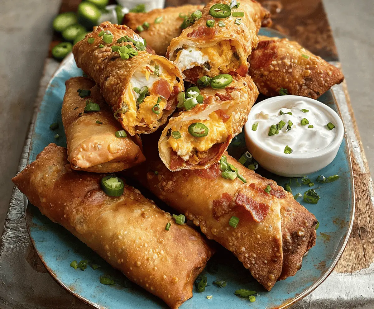 Crunchy Bacon Jalapeño Popper Eggrolls Recipe