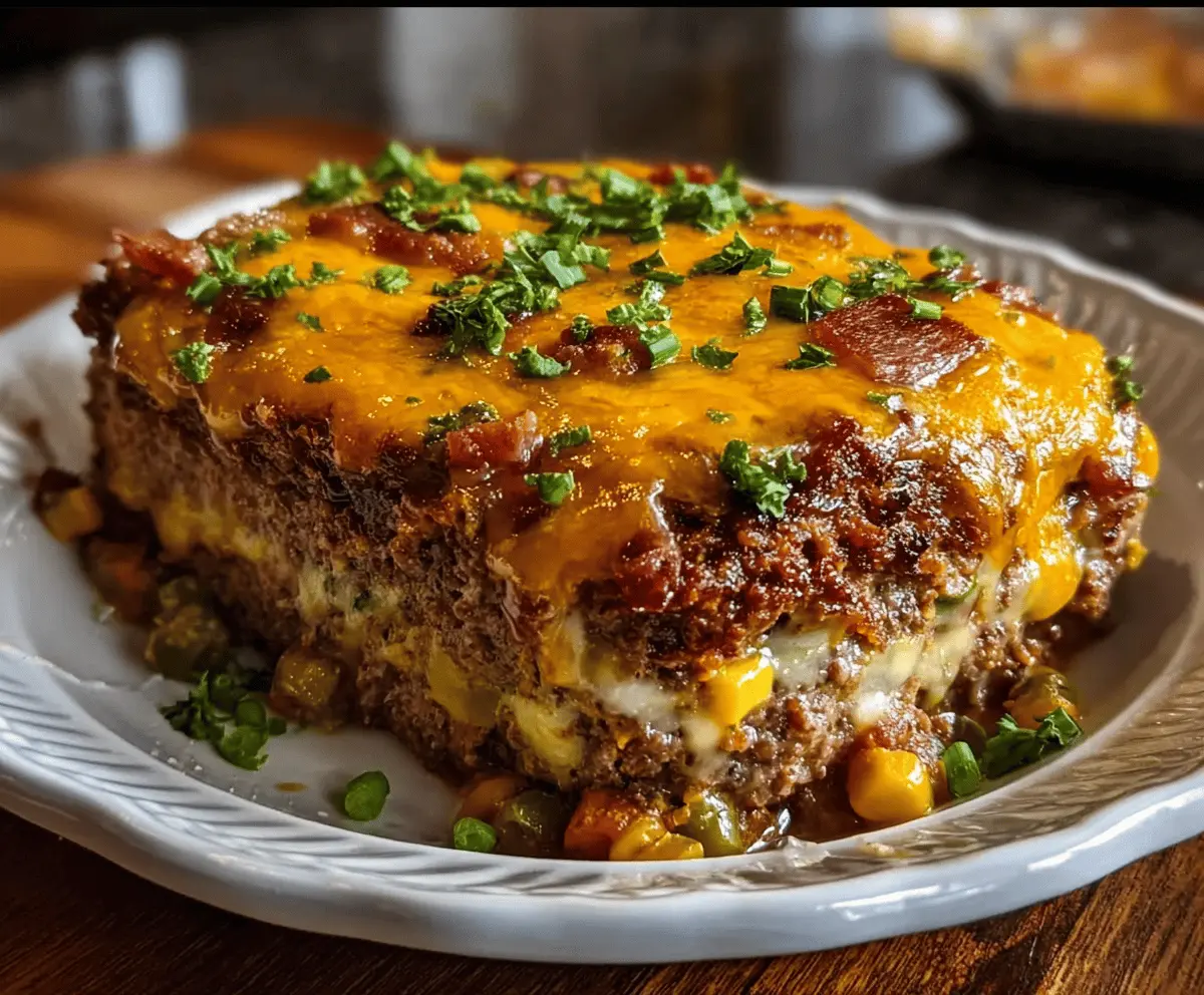 Cheesy Loaded Meatloaf Casserole with Veggies