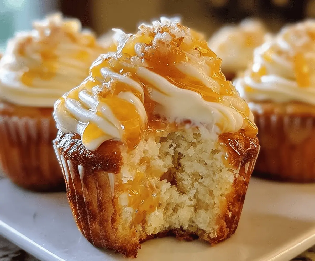 Creamy Honey Peach Cream Cheese Cupcakes Recipe