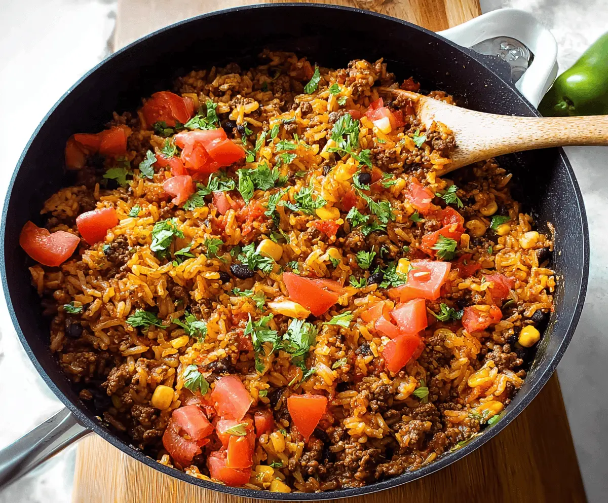 Easy One-Pan Mexican Beef and Rice Dinner