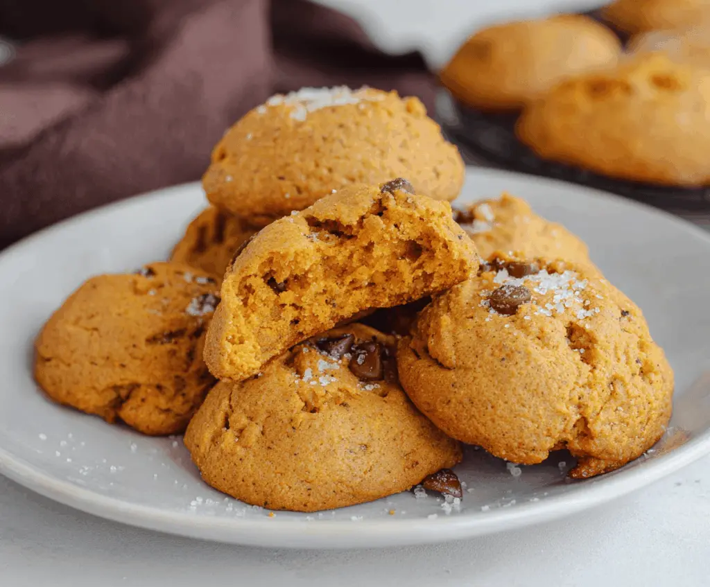 Delicious homemade Air Fryer Pumpkin Cookies with cinnamon and nutmeg on a cooling rack