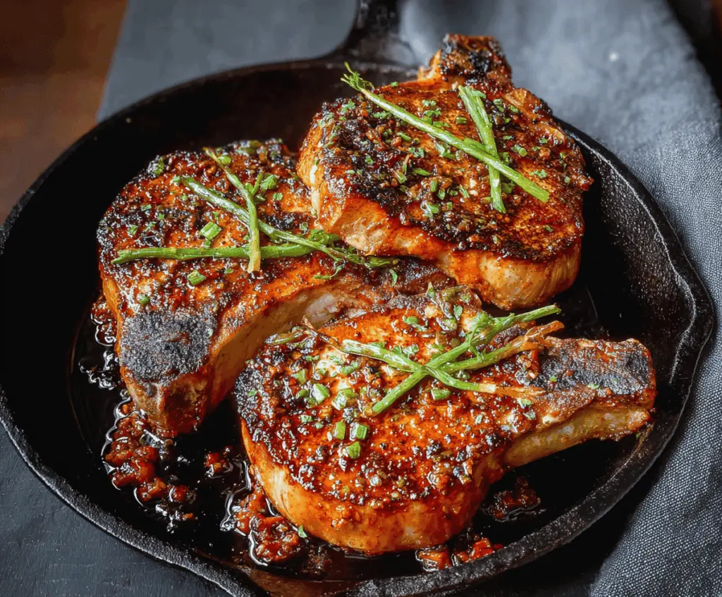 Juicy chipotle pork chops served with grilled vegetables, perfect for a flavorful dinner