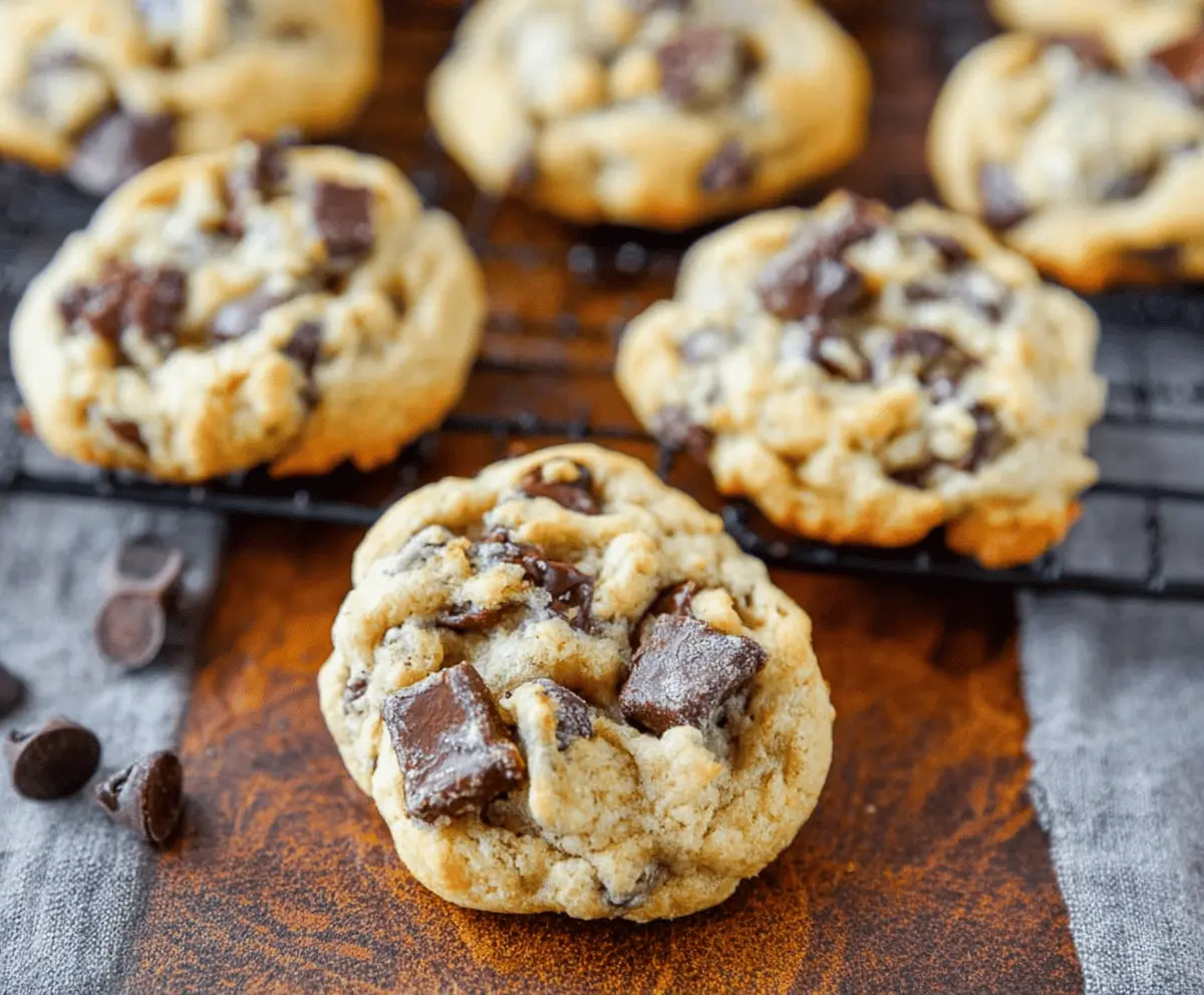 Delicious soft-batch cream cheese chocolate chip cookies on a baking tray.