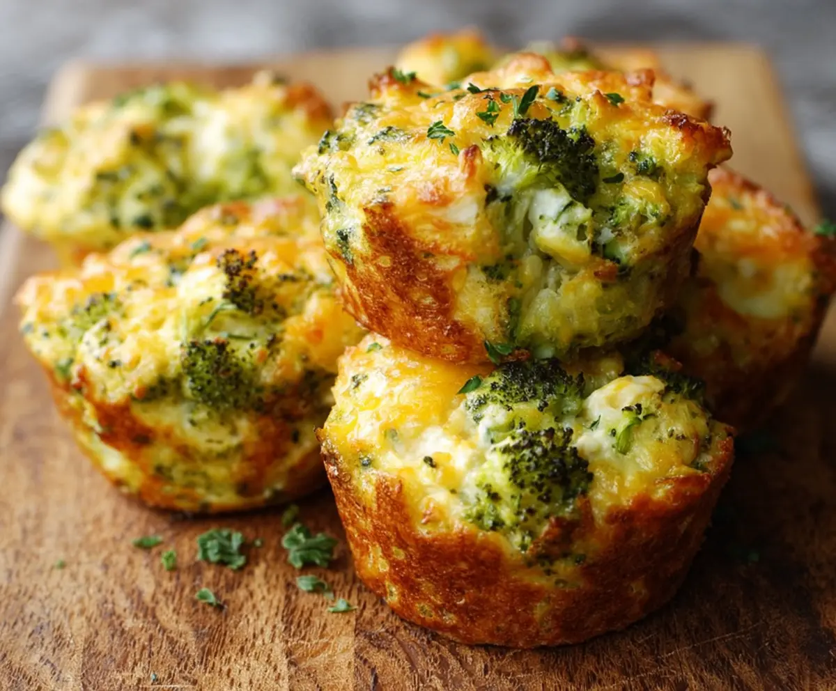 Cheesy Broccoli Protein Muffins