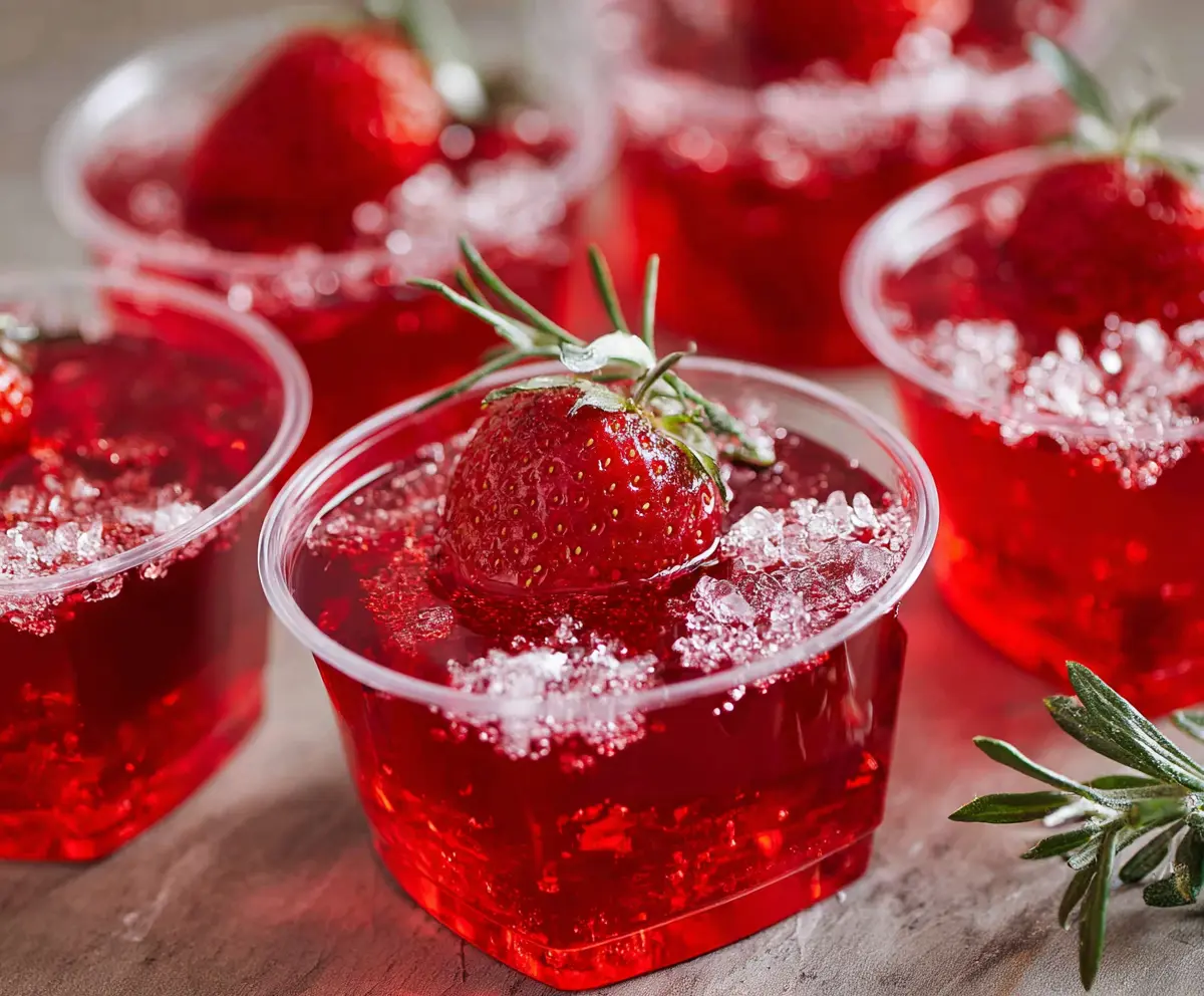 Vibrant Crantini Jello Shots displayed in colorful shot glasses, perfect for parties and celebrations.