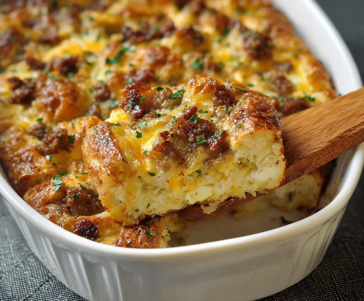 Delicious Ina Garten Breakfast Casserole with eggs and vegetables in a baking dish