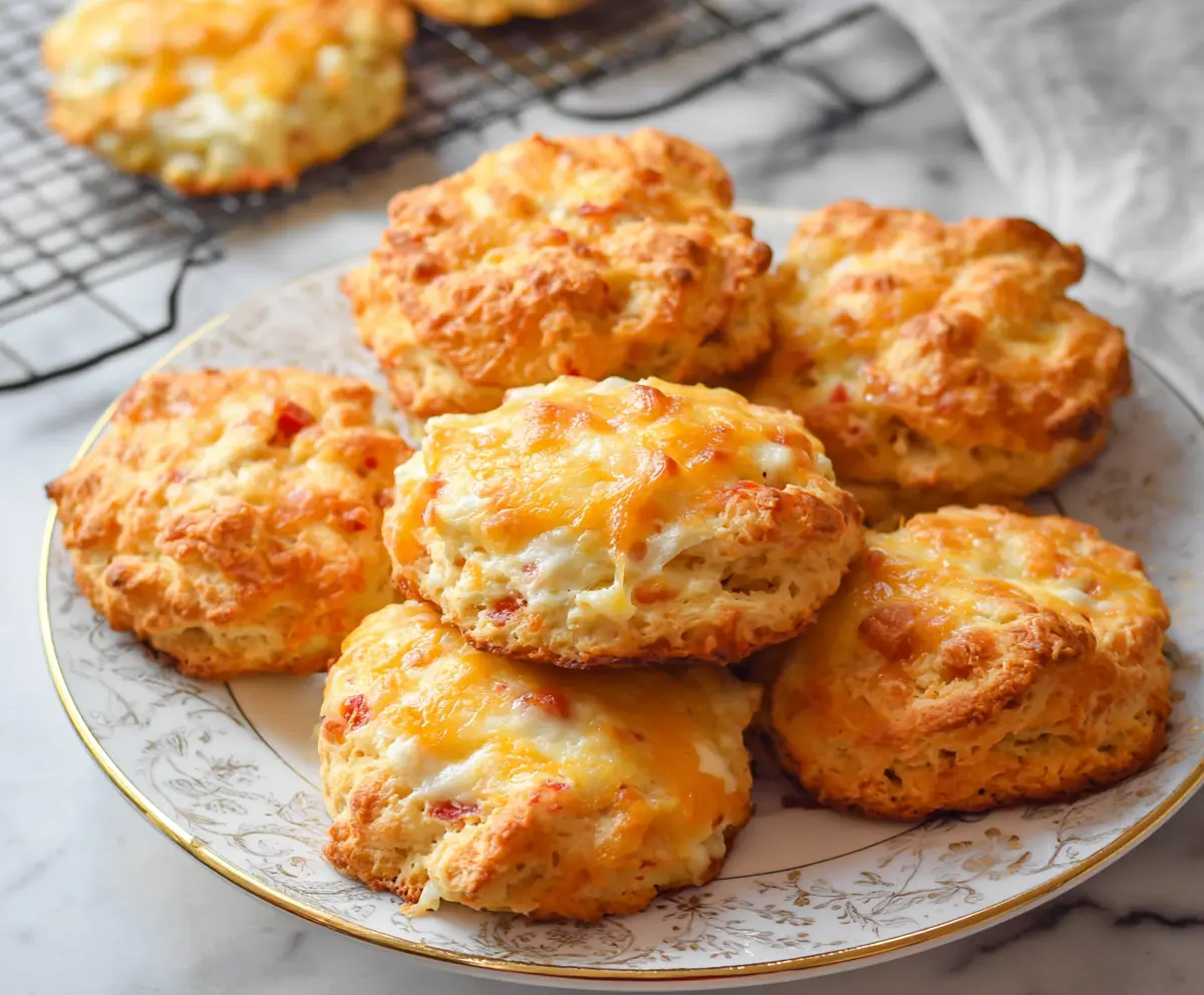 Delicious homemade Cottage Cheese Breakfast Biscuits served on a plate for a healthy morning meal.