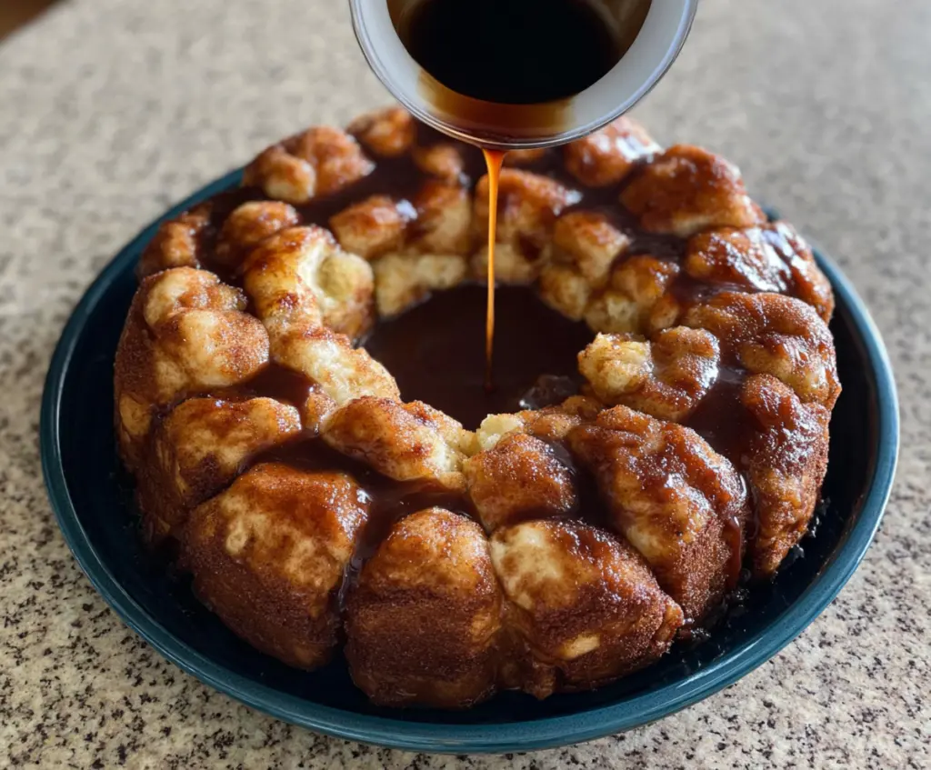 Delicious sourdough discard monkey bread with cinnamon pulls ready to be enjoyed.