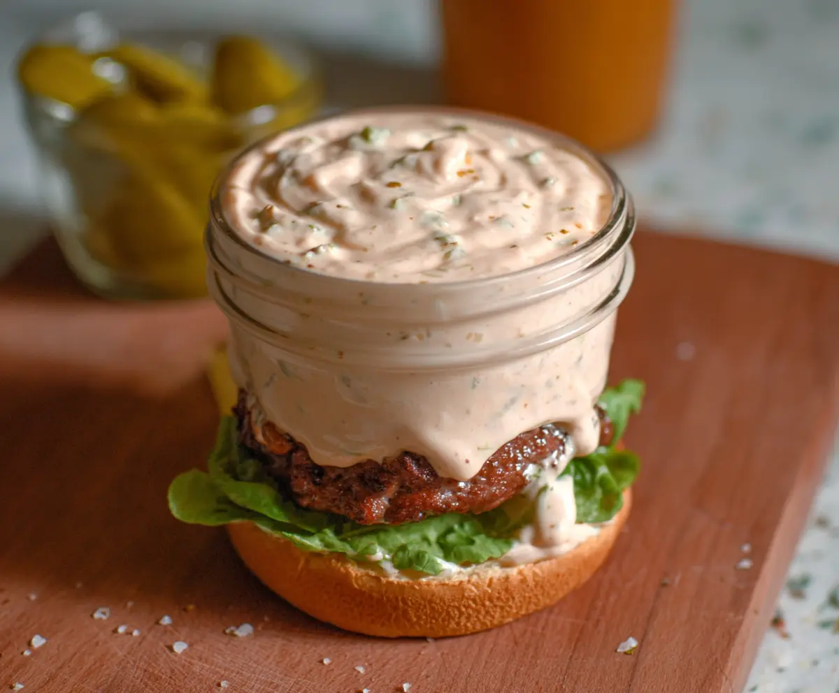 Delicious cottage cheese burger sauce served with fresh ingredients.