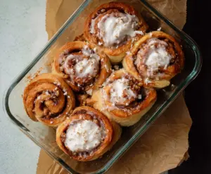 Delicious cottage cheese cinnamon rolls with a golden-brown crust and swirls of cinnamon filling