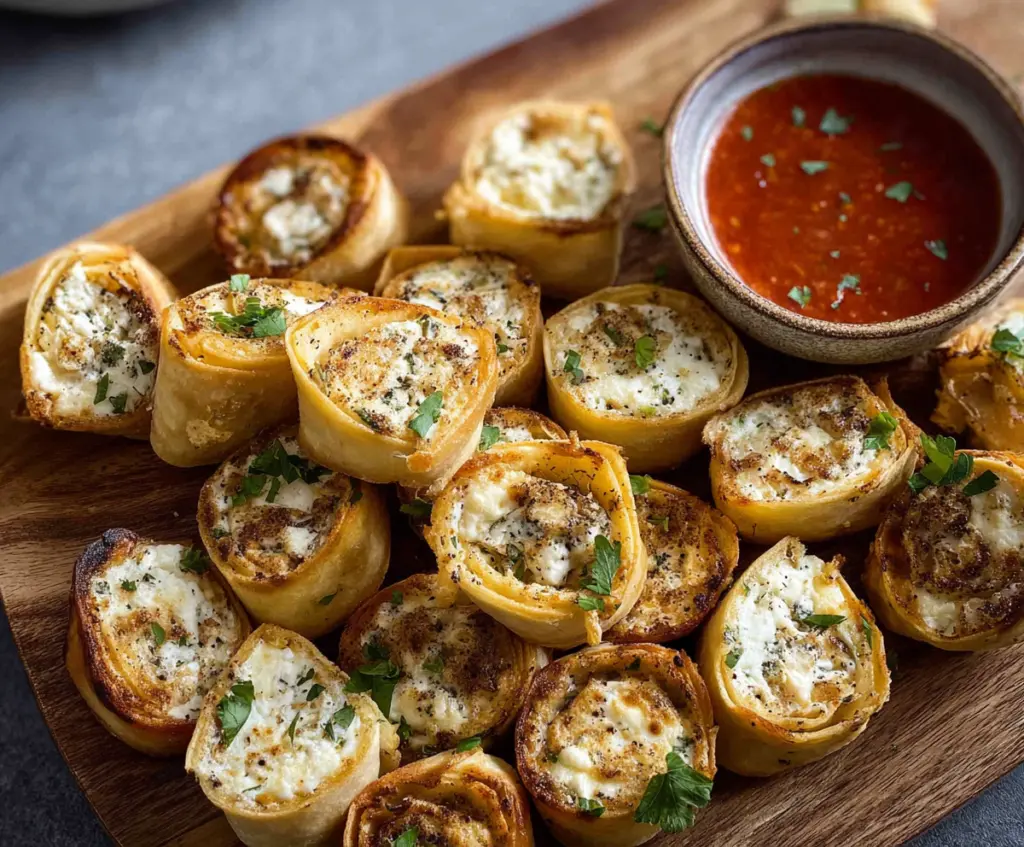 Delicious Cream Cheese Tortilla Bites with fresh herbs and melted cheese