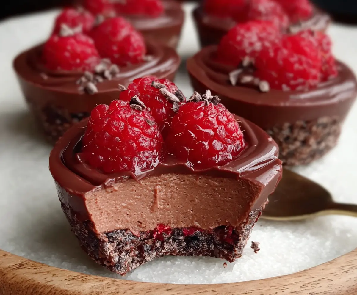 Delicious Marry Me Raspberry Chocolate Mousse Cups topped with fresh raspberries and chocolate shavings