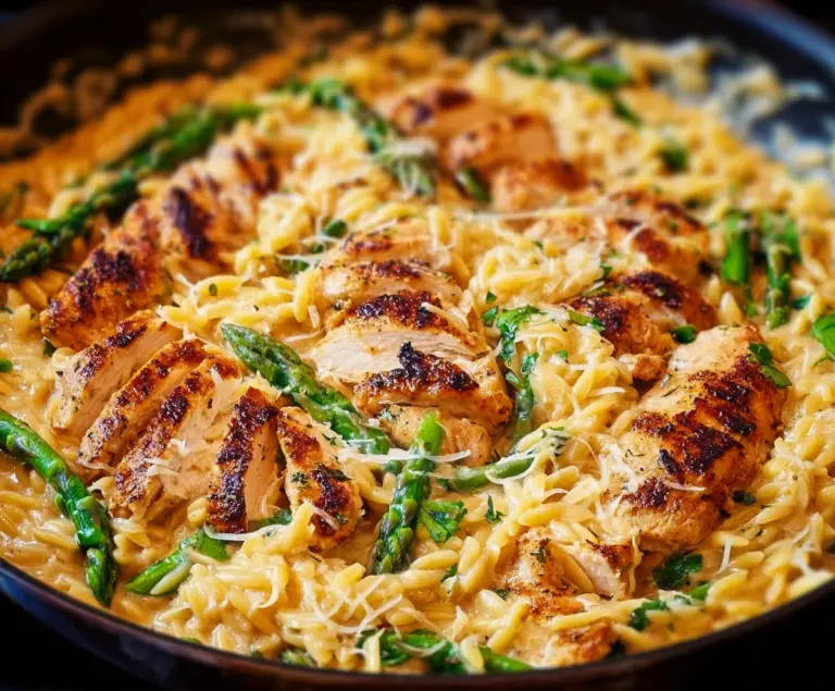 Parmesan Orzo With Chicken And Asparagus