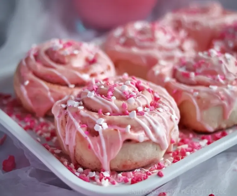 Pink Velvet Cinnamon Rolls