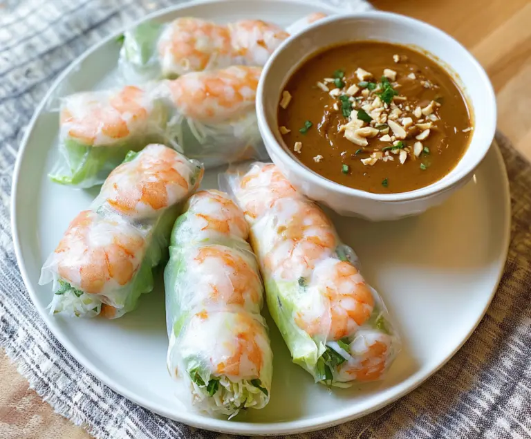 Shrimp Spring Rolls With Peanut Sauce
