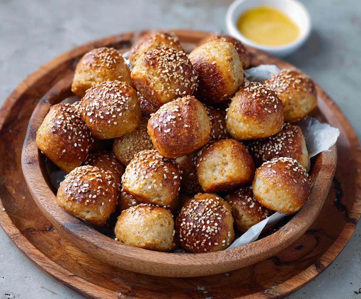 Delicious yeast-free sourdough discard pretzel bites on a plate, perfect for snack lovers.
