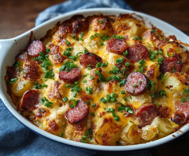 Cheesy Ranch Potato Bake With Smoked Sausage