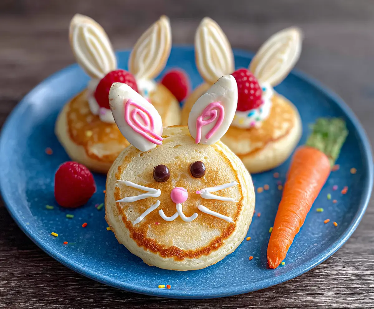 Easter Bunny Pancake Bites with colorful toppings for a festive breakfast.