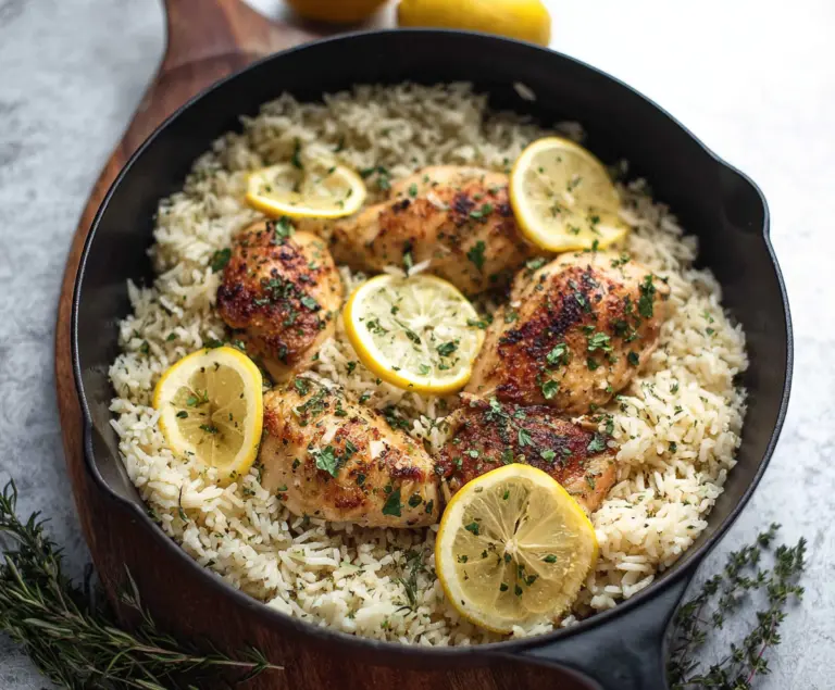 One Pan Lemon Herb Chicken And Rice