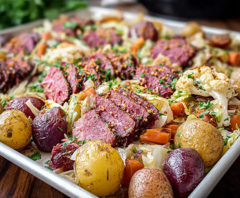 Sheet Pan Corned Beef And Cabbage