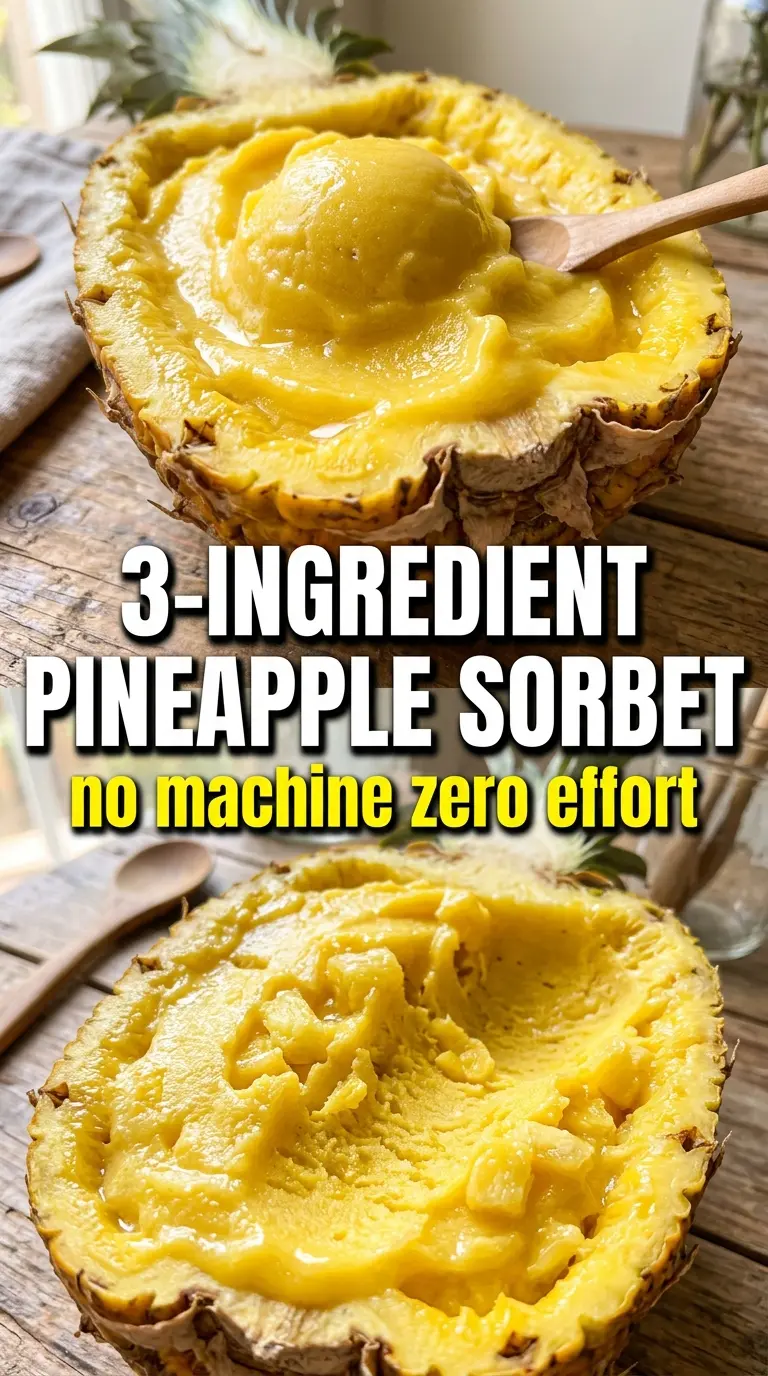 3-Ingredient Pineapple Sorbet vivid tropical frozen dessert