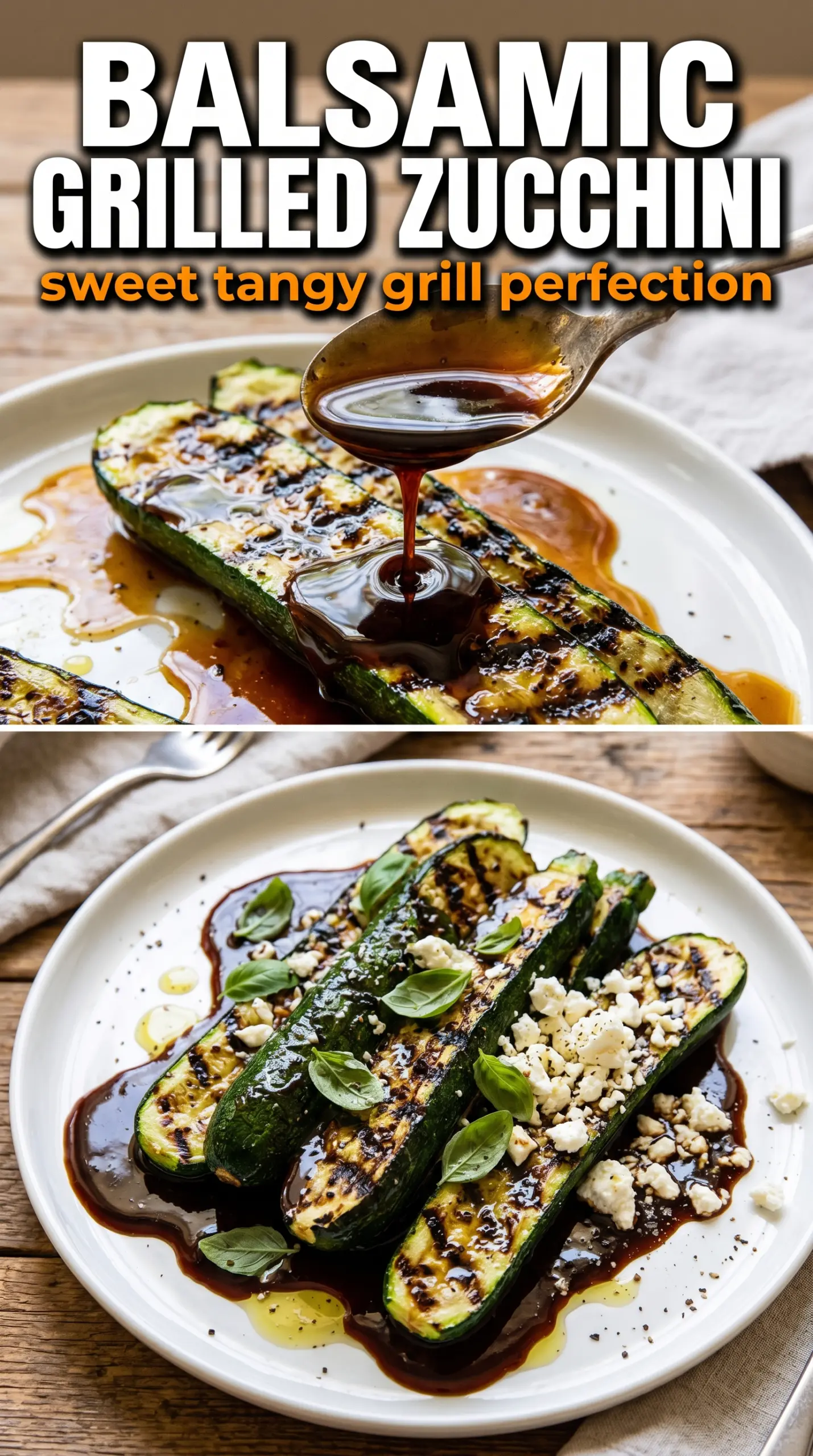 Balsamic Grilled Zucchini sticky charred glossy