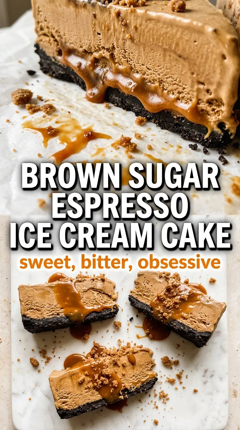 Brown sugar espresso ice cream cake creamy caramel coffee dessert