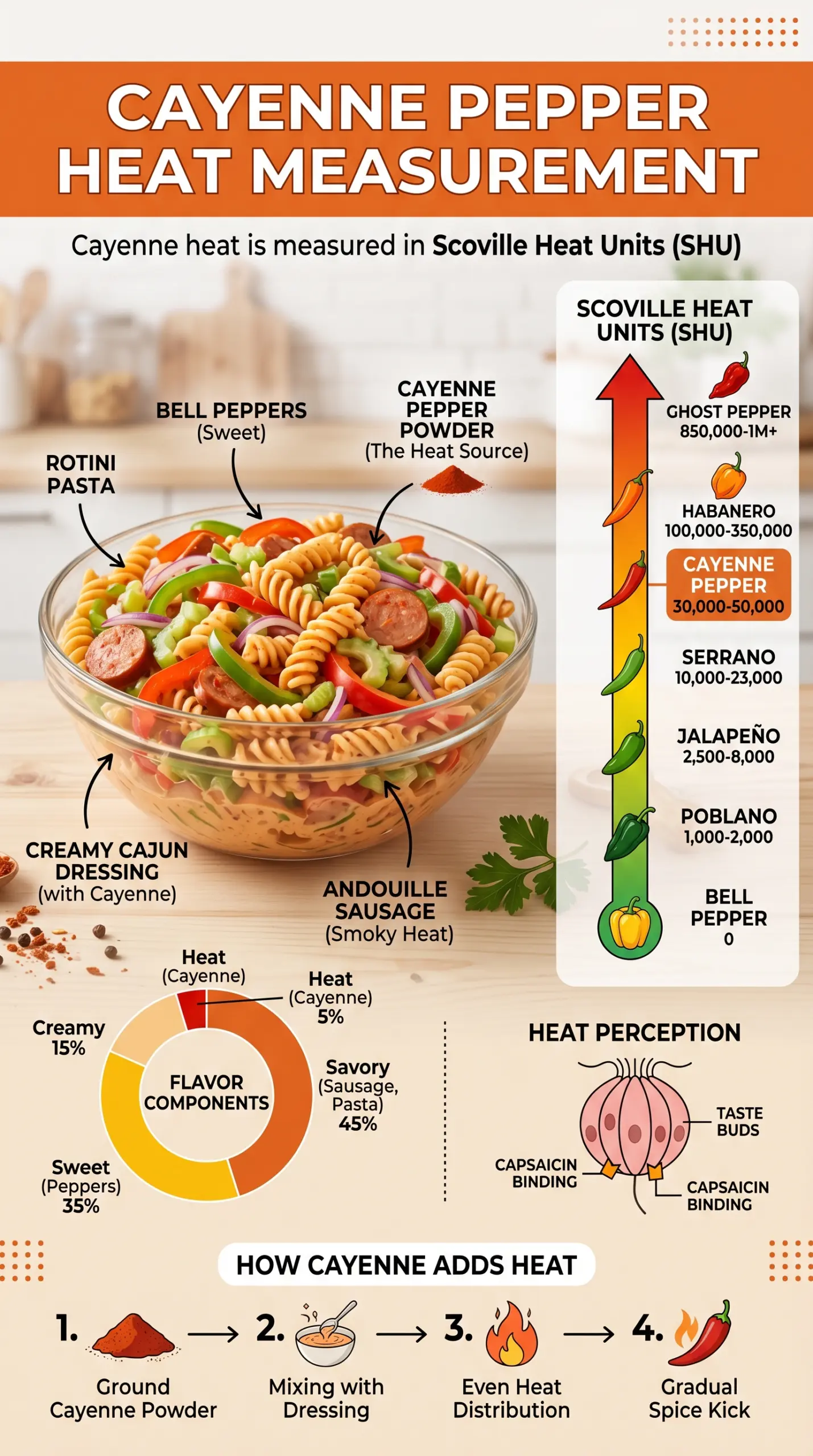 Cajun pasta salad smoky spicy colorful