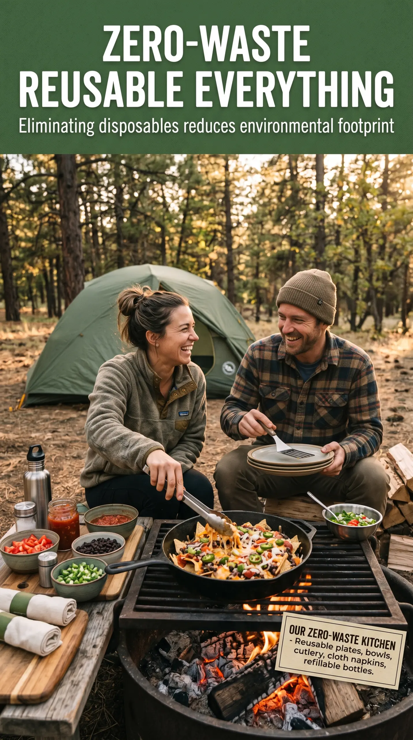 Camping Grilled Nachos bubbling cheesy campfire appetizer